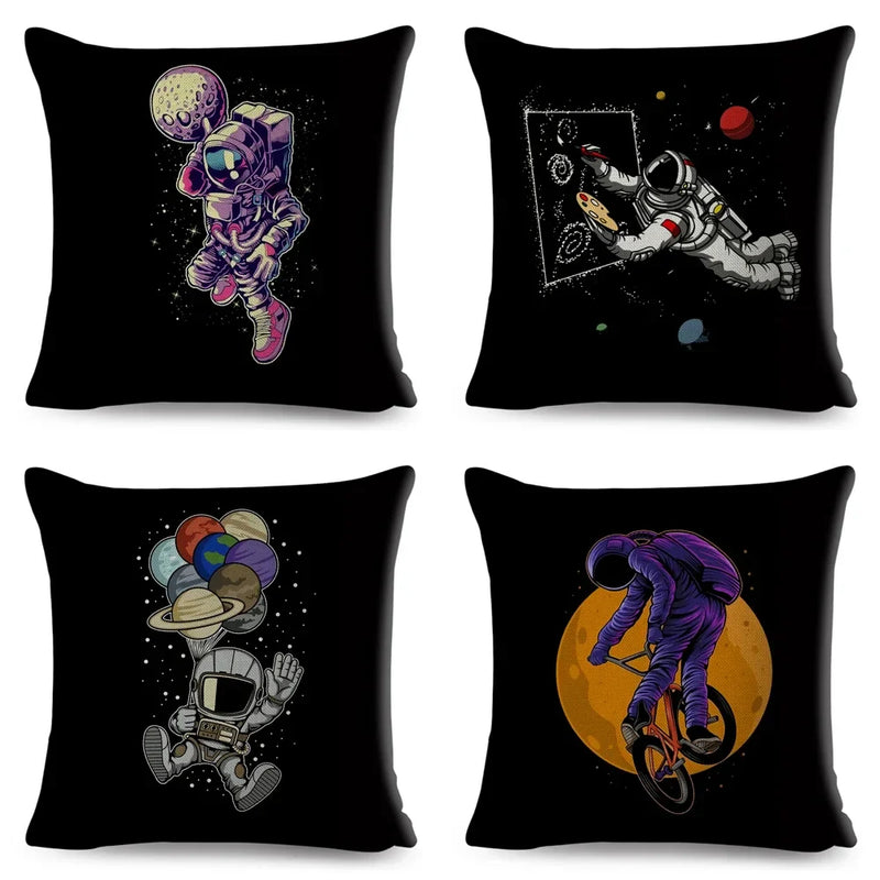 Axyaa Astronaut Sports Cushion: Fun Home Decor for Kids Room, Planet & Music Theme