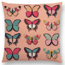 Axyaa Botanical Floral & Butterfly Cushion Cover - Home Decor Sofa Pillow Case