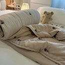 Axyaa Coffee Washed Cotton Single Quilt - Japanese Minimalist Style