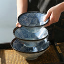 Axyaa Ramen Bowl Sea Ripple Large Soup Bowl for Commercial and Household