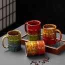 Axyaa Colorful Large Ceramic Coffee Mug Set - 500-600ml Tea Tools, Beer Barrel