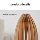 Axyaa Wooden Rocket Lamp for Kids - Handmade LED Night Light