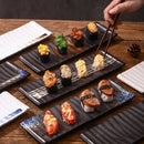 Axyaa Heart Rectangle Ceramic Sushi Plate - Personalized Rock Flat Plate