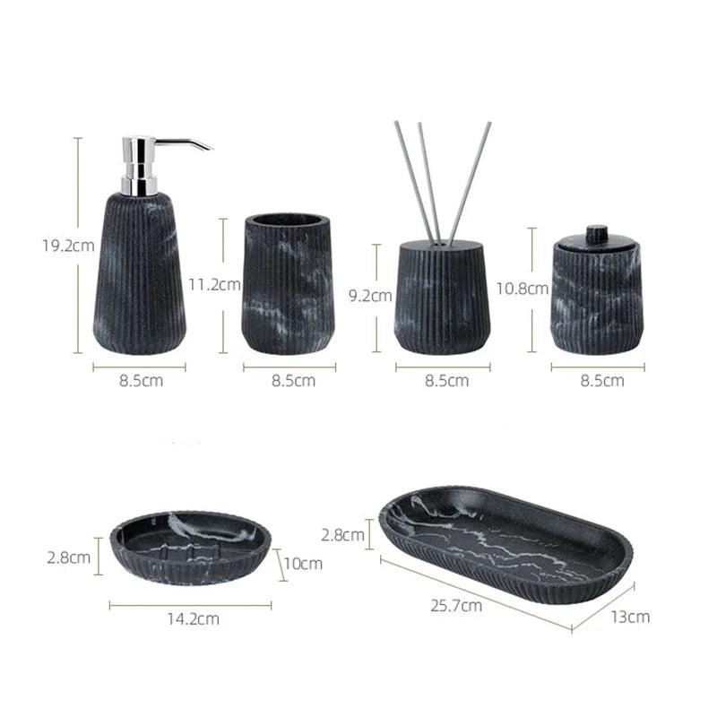 Marble Grain Bathroom Accessory Set by Axya