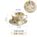 Axyaa Ceramic Flower Bird Coffee Mug | Vintage Gold Border Tea Cup