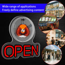 Axyaa 3D Holographic Fan LED OPEN Neon Sign USB Interface for Enhanced Store Visibility