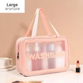 Axyaa Travel Toiletry Bag: Portable PVC Makeup Organizer for Women