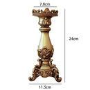 Axyaa Gold Fern Pattern Resin Candlestick Sculpture - Vintage European French Design