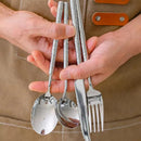 Axyaa Stainless Steel Cutlery Set with Mirror Hammer Pattern Handle