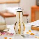 Axyaa Gold Ceramic Vases with Water-based Rose Arrangements, Elegant Décor for Dining & Living Rooms