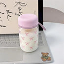 Cute Bow Kawaii Tumbler 600ml BPA-Free Straw Water Bottle by Axyaa