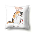 Cute Cat Cushion Cover by Axyaa: Cartoon Pets Pillow Case for Home Sofa Decor