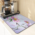 Axyaa Silicone Drainer Mat: Plant Style, Non-Slip, Absorbent Kitchen Drying Mat