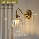 Axyaa Retro Floral Glass Wall Lamp: Modern Nordic Wall Sconce for Bedroom LED Lighting