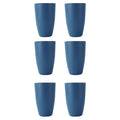 Axyaa Dark Blue Plastic Cups - Set of 6 - Reusable for Home, Kitchen, Restaurant, Picnic, Camping