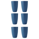 Axyaa Dark Blue Plastic Cups - Set of 6 - Reusable for Home, Kitchen, Restaurant, Picnic, Camping