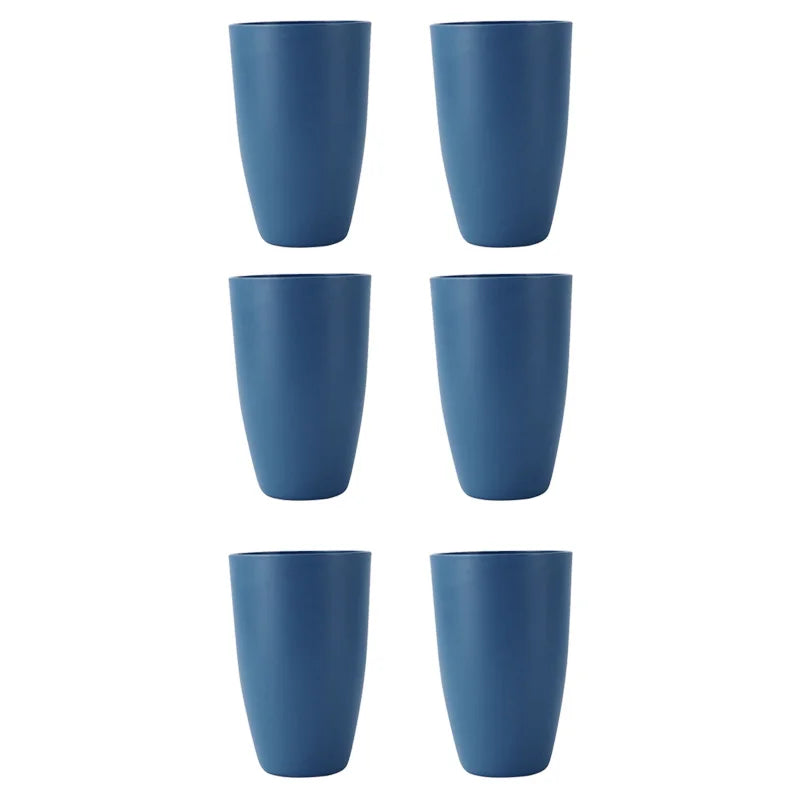 Axyaa Dark Blue Plastic Cups - Set of 6 - Reusable for Home, Kitchen, Restaurant, Picnic, Camping