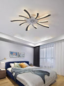 Axyaa 110-240v LED Ceiling Fan Light: Black/White, Intelligent, Creative, for Living Room