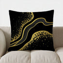 Axyaa Black & Gold Marbled Pattern Throw Pillow Cover for Sofa, Bedroom, Car
