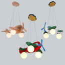 Axyaa Log Airplane Chandelier: Nordic Minimalist LED Pendant Lamp