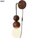 Axyaa Adjustable Glass & Wood LED Wall Light for Modern Living Spaces & Bedrooms