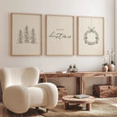 Axyaa Minimalist Christmas Tree Canvas Print for Modern Living Room Decor