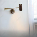 Axyaa Walnut Log Rocker Arm Wall Lamp for Living Room, Bedroom, Study - LED Lighting