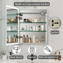 Axyaa LED Lighted Mirror Wall Medicine Cabinet with Bluetooth Speaker
