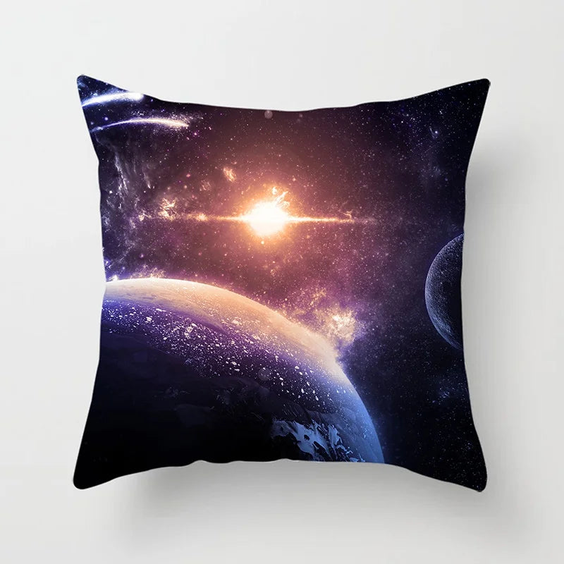 Axyaa Starry Sky Landscape Planet Series Pillowcase for Futuristic Home Decor