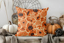 Axyaa Witch Hats & Pumpkin Skull Pillow Cover for Sofa, Bedroom, Car