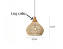 Axyaa Rattan Pendant Lamps: Vintage Handmade LED Chandelier for Kitchen Island Dining Room