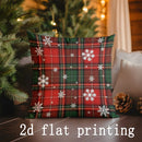 Axyaa Christmas Plaid & Snowflake Pillow Covers for Sofa, Bedroom, Car - Rectangular Cushion