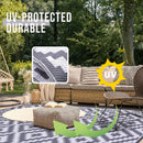 Axyaa Reversible Outdoor Waterproof Straw Patio Rug for Indoor Outdoor Use
