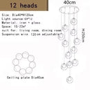 Axyaa Bubble Glass Ball LED Staircase Chandelier for Home Hotel Hallway Lighting