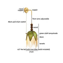 Axyaa Vintage LED Wall Light with Green Cloth Shade