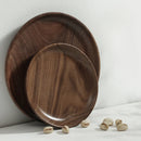 Axyaa Black Walnut Wooden Tray: Elegant Serving Plate for Home, Tea, Snacks & Desserts