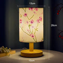 Axyaa LED Square Table Lamp Chinese Style Fabric Lampshade Dimmable Night Light