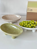 Axyaa Ceramic Fruit Tray Heart Candy Snack Dry Living Room Tea Table Basket.