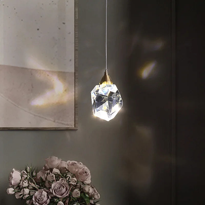 Axyaa Crystal Chandelier: Elegant LED Pendant Light for Home Dining Bedroom Bar