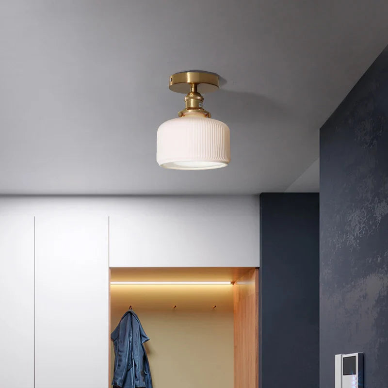 Axyaa LED Ceiling Light: Modern Style, Copper Ceramic, Indoor Home Lighting