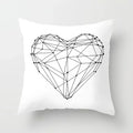 Axyaa Geometric Heart Piano Girl Throw Pillow Case Set for Home Decor