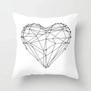 Axyaa Geometric Heart Piano Girl Throw Pillow Case Set for Home Decor