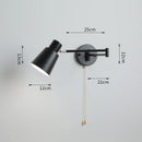 Axyaa Swing Wall Lamp Chrome Iron Fabric Shade E27 Bedroom Sconce Light