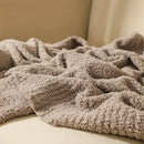 Axyaa Ins Velvet Thread Knit Blanket - Soft Solid Color Home Decor