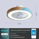 Axyaa Bladeless Remote Control Wood LED Ceiling Fan-Light, Modern Low Profile Square/Round Design
