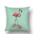 Axyaa Flamingo Print Linen Pillowcase 45*45cm