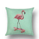 Axyaa Flamingo Print Linen Pillowcase 45*45cm