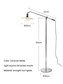 Axyaa Glass Lampshade Adjustable Floor Lamp for Modern Bauhaus Living Room