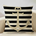 Axyaa Nautical Pattern Linen Cushion Cover 45x45cm for Home Sofa Decoration