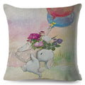 Axyaa Nordic Watercolor Animal Pillow Cover Set for Sofa, 45x45cm